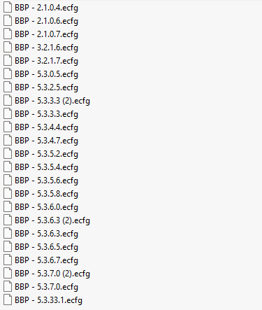 BBP ecfg files